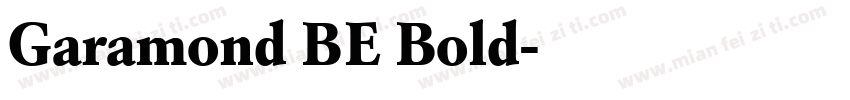 Garamond BE Bold字体转换